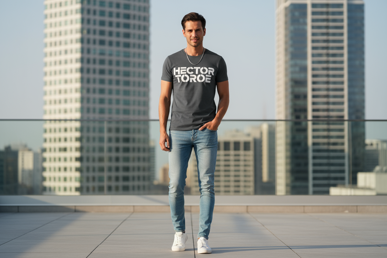 con una persona puesta la camisa