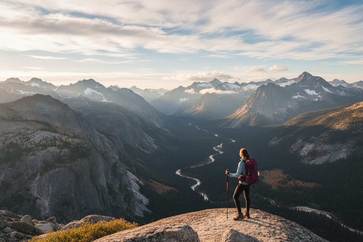 la montañas con un persona
